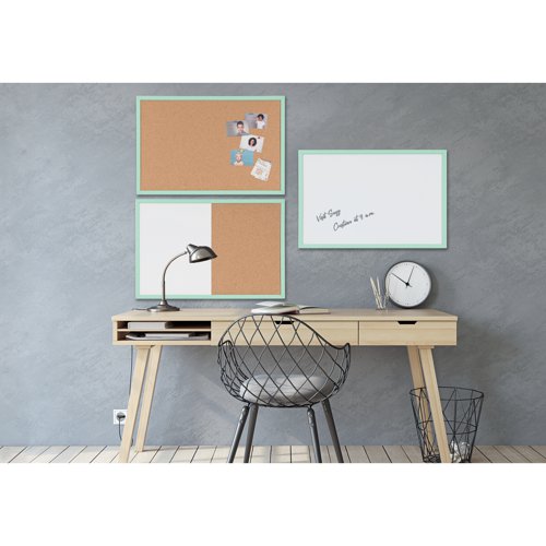 Bi-Office Pastel Non-Magnetic Whiteboard Green Frame 60x40cm MP03001971 | Bi-Silque