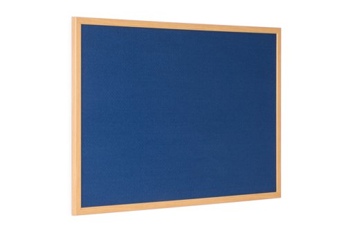 Earth Executive Felt Noticeboard 60x45cm Blue Oak MDF Frame FB0443239