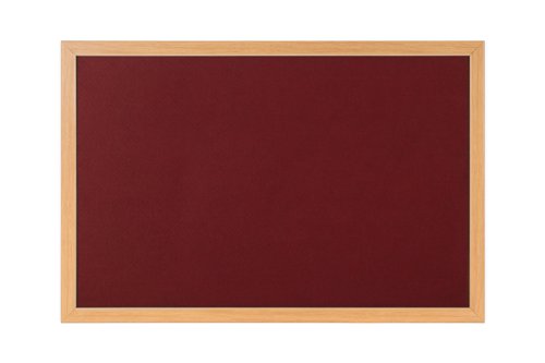 Earth Prime Felt Noticeboard 120x90cm Burgundy Oak MDF Frame FB1433233