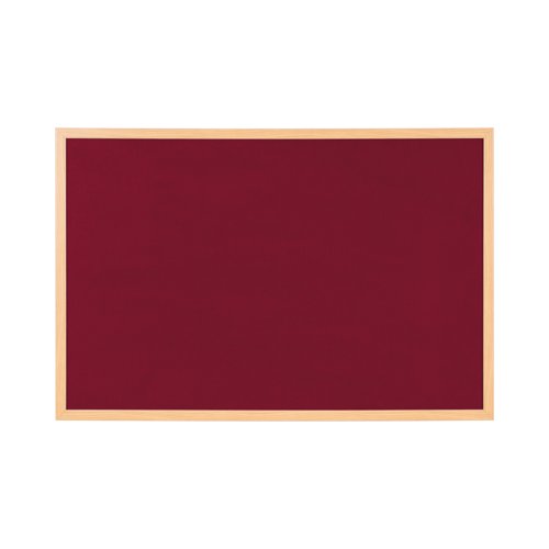 Bi-Office Earth Prime Felt Notice Board Oak MDF Frame Burgundy 120x90cm FB1433239