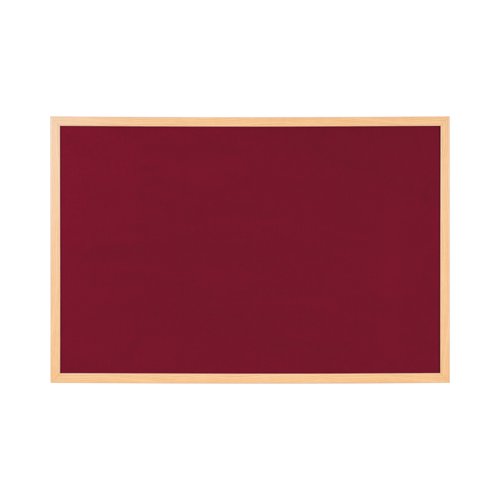 Bi-Office Earth Prime Felt Notice Board Oak MDF Frame Burgundy 180x120cm FB8533239