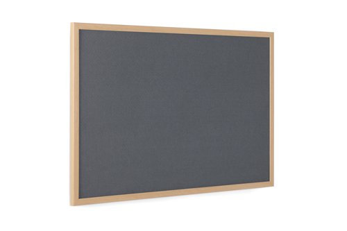 Earth Executive Felt Noticeboard 90x60cm Grey Oak MDF Frame FB0742239