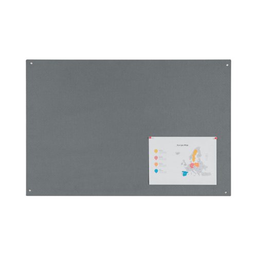 Bi-Office Unframed Noticeboard Grey Felt Surface 875x575mm FB0742397