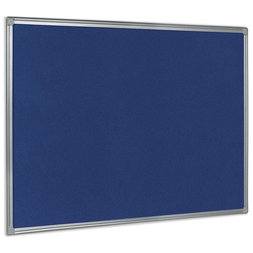 Bi-Office Aluminium Trim Felt Notice Board 900x600mm Blue FB0743186 BQ04431