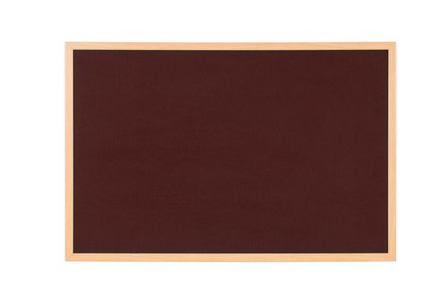 Earth Executive Felt Noticeboard 90x60cm Burgundy Oak MDF Frame FB0733239