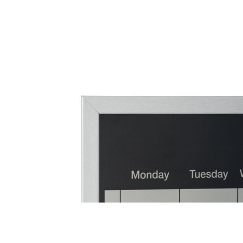 Bi-Office Magnetic Weekly Silver Finish Planner Grey Frame 60x40cm MM03108529