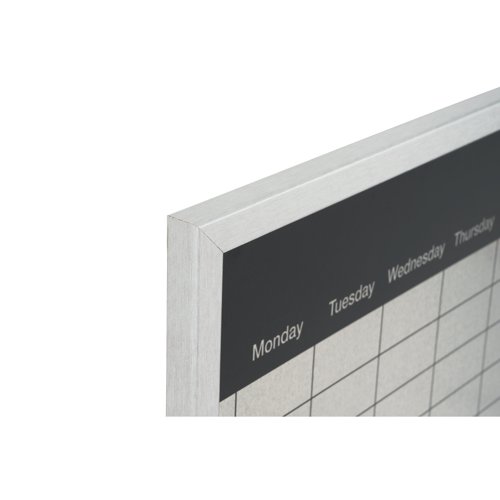 Bi-Office Magnetic Weekly Silver Finish Planner Grey Frame 60x40cm MM03108529