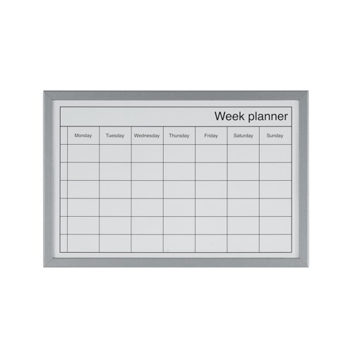 Bi-Office Magnetic Weekly Planner Whiteboard Grey Frame 60x40cm mm03000839 BQ05093