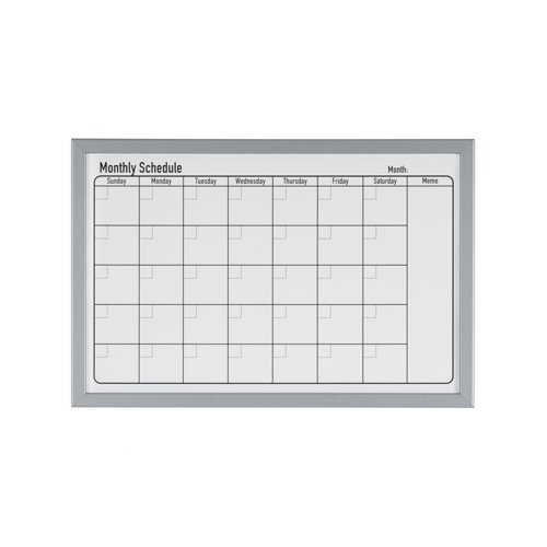 Bi-Office Magnetic Monthly Planner Whiteboard Grey Frame 60x40cm MM03062839