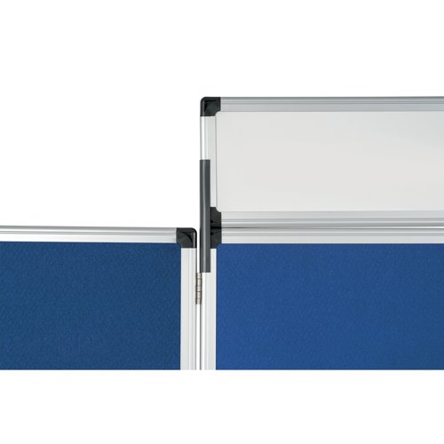 Bi-Office Showboard 3 Panel+Header Blue Nylon 90x60cm DSP350111