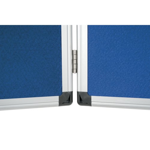 Bi-Office Showboard 3 Panel+Header Blue Nylon 90x60cm DSP350111