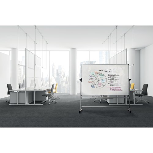 Earth Mobile Revolving Enamel Whiteboard 120x90cm RQR0224 | Bi-Silque