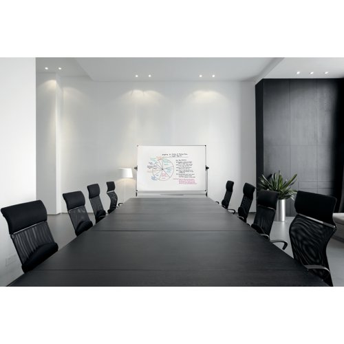 Earth Mobile Revolving Enamel Whiteboard 120x90cm RQR0224 | Bi-Silque