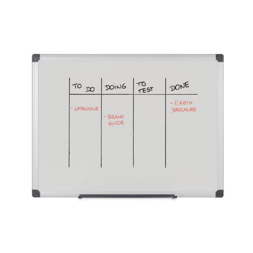 Bi-Office Maya Drywipe Double-Sided Board Plain/Gridded 90x60cm MA0321170 | Bi-Silque