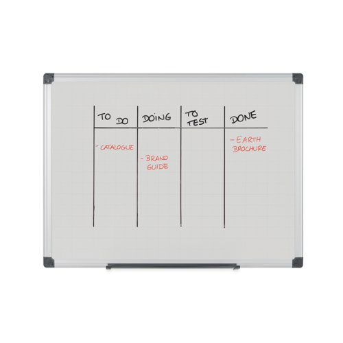 Bi-Office Maya Drywipe Double-Sided Board Plain/Gridded 120x90cm MA0521170 | Bi-Silque