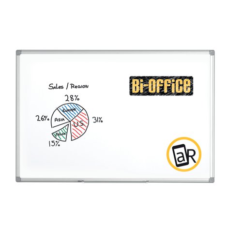 Bi-Office Maya Non-Magnetic Double-Sided Whiteboard 45x30cm MA1112170 | Bi-Silque