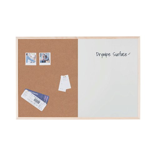 Bi-Office Cork and Drywipe Combination Board 600x400mm MX03001010