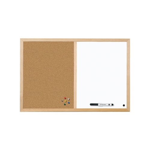 Bi-Office Cork and Drywipe Combination Board 900x600mm MX07001010 | Bi-Silque