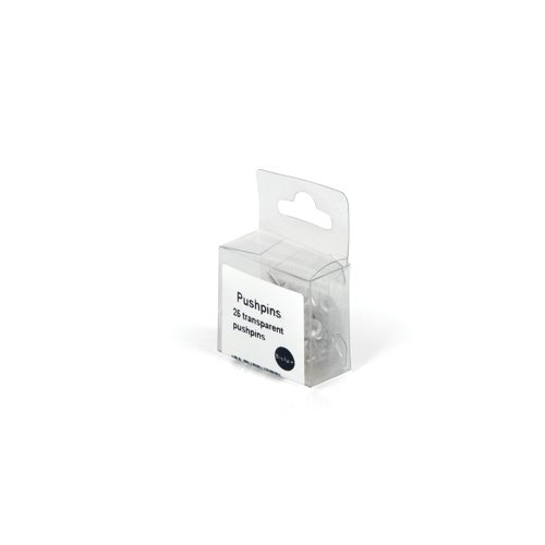 Bi-Office Push Pins Clear/Transparent (Pack of 25) PI0522