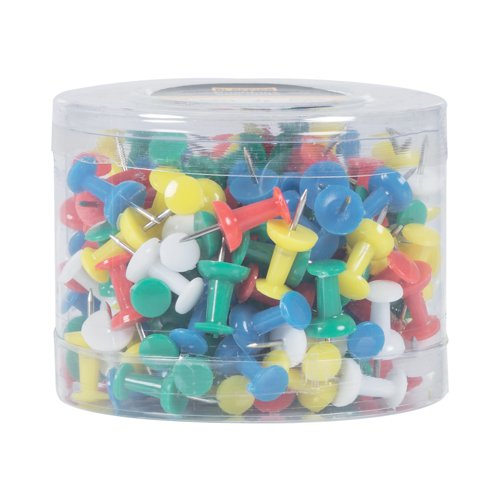 Bi-Office Push Pins Assorted Colours (Pack of 200) PI0324 Notice Board Accessories BQ28420