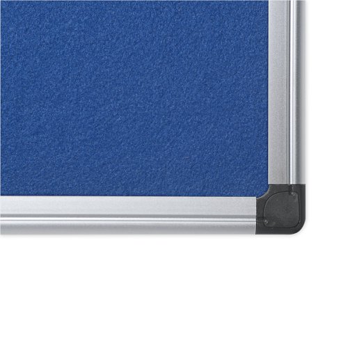 Bi-Office Aluminium Trim Felt Notice Board 900x600mm Blue FA0343170