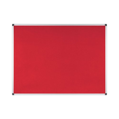 Bi-Office Aluminium Trim Felt Notice Board 1200x900mm Red FA0546170