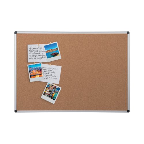 Bi-Office Aluminium Frame Cork Noticeboard 900x600mm CA031170