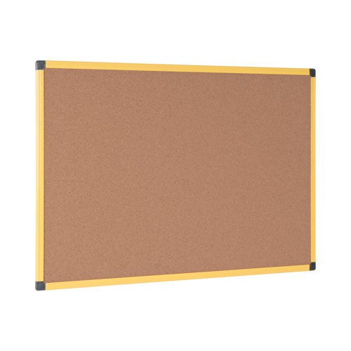 Bi-Office Industrial Ultrabrite Cork Board Yellow Aluminium Frame 180x90cm CA0711721 | Bi-Silque