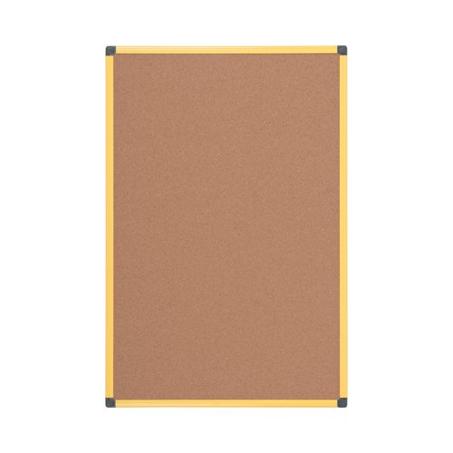 Bi-Office Industrial Ultrabrite Cork Board Yellow Aluminium Frame 180x90cm CA0711721 | Bi-Silque