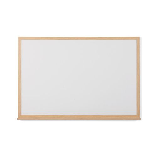 Earth Prime Non-Magnetic Whiteboard 90x60cm Oak MDF Frame MB07002318 | Bi-Silque