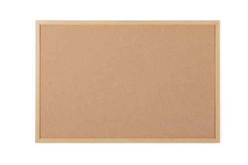 Earth Executive Cork Noticeboard 60x45cm Cork Surface Oak MDF Frame SF142001239