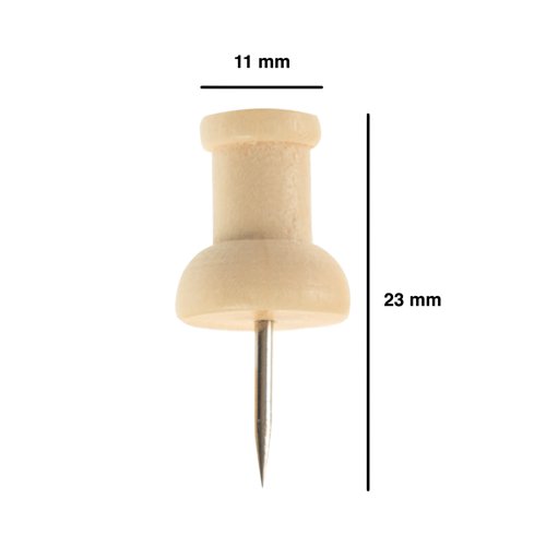 Bi-Office Wooden Push Pins (Pack of 20 PI3203