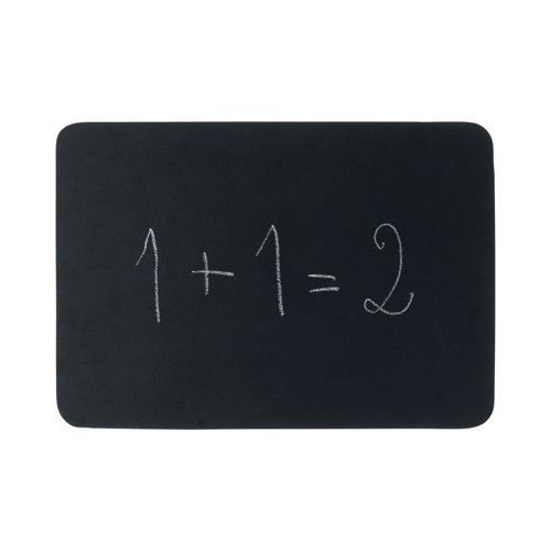 This frameless chalkboard is an excellent solution for regular writing and erasing. The surface is black non-magnetic and is suited for writing, sketching, drawing, or even planning, for regular use, with chalk at restaurants, bars, or any other location where chalkboards may be required. The product is frameless allowing it to combine nicely with the space decor.