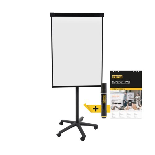 Bi-Office Classic Magnetic Mobile Easel Black Structure 70x100cm EA4806185