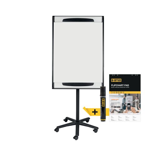 Bi-Office Mobile Magnetic Flipchart Easel 700x1000mm EA48061823