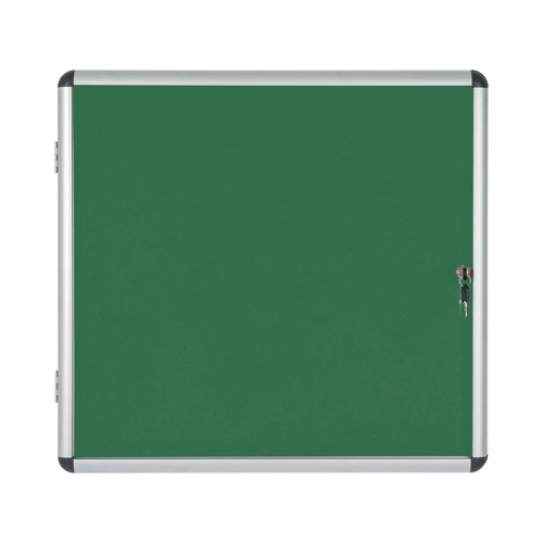 Bi-Office Enclore Display Case Green Felt Acrylic Aluminium Frame 15xA4 VT640102150