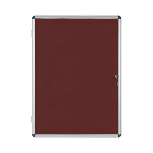 Bi-Office Enclore Display Case Burgundy Felt Acrylic Aluminium Frame 9xA4 VT630106150