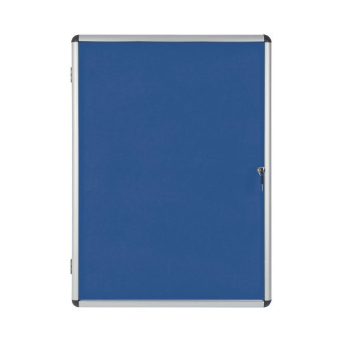 Bi-Office Enclore Felt Indoor Lockable Glazed Case 720x981x35mm Blue VT630107150