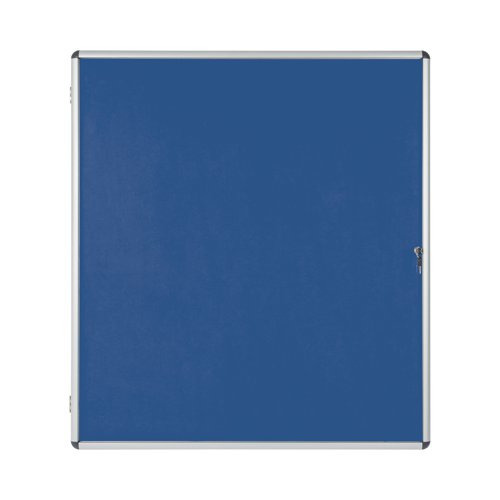 Bi-Office Enclore Display Case Blue Felt Acrylic Aluminium Frame 20xA4 VT740107150