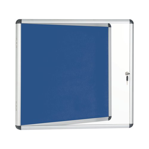 Bi-Office Enclore lockable display cases are ideal to display important messages in corridors, schools or common areas. Make sure everyone is on the same page and acknowledges important information or any tasks that need to be considered. Add colour to increase the usability and perception of the display case. This is a strong, secure, and lightweight solution to display important notes, pictures, and so on, in the common areas of labs, schools, and other public spaces. The frame is made of aluminium, with rounded corners for increased safety. There is clear visibility of the displayed items due to the swinging acrylic door, which can be locked to protect the inside materials from hampering, manipulation, or the weather. This lockable board comes with 2 keys, so you can keep a key in a safe location, to use as a spare if the other one gets lost. The set also includes a wall mount kit for easy installation.