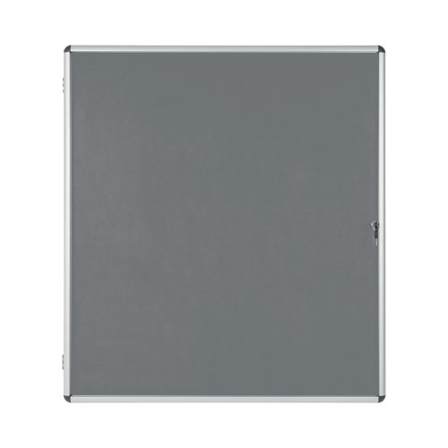 Bi-Office Enclore Display Case Grey Felt Acrylic Aluminium Frame 20xA4 VT740103150 | Bi-Silque