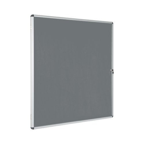 Bi-Office Enclore Display Case Grey Felt Acrylic Aluminium Frame 20xA4 VT740103150 | Bi-Silque