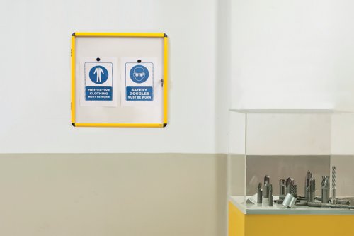 Bi-Office Ultrabrite Display Case Acrylic Yellow Frame 94x129cm - 16 x A4 VT9501601511  BQ52504