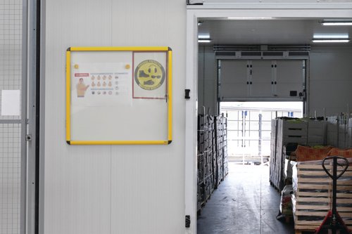 Bi-Office Ultrabrite Display Case Acrylic Yellow Frame 94x129cm - 16 x A4 VT9501601511  BQ52504