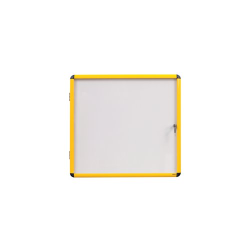 Bi-Office Ultrabrite Magnetic Display Case Acrylic Yellow Aluminium Frame 9xA4 VT6301601511