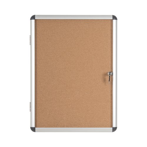 Earth Enclore Enclosed Cork Noticeboard 6xA4 Aluminium Frame RVT610101150