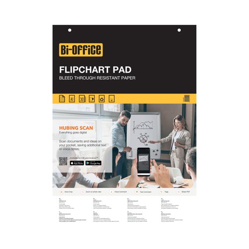 Bi-Office Flipchart Pad Ruled 30 sheets 70gsm Paper A1 (Pack of 5) FL0129307 Flipchart Pad BQ55110