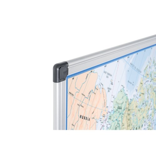 Bi-Office Maya Magnetic World Map Board 120x90cm MAP0100802