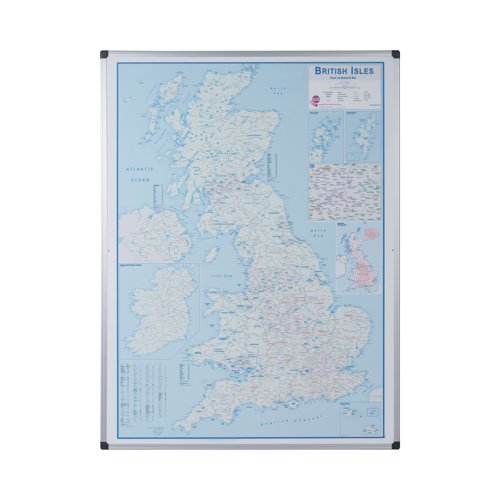 Bi-Office Maya Magnetic British Isles Sales + Marketing Map 120x90cm MAP0200602