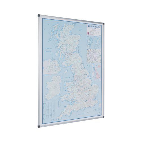 Bi-Office Maya Magnetic British Isles Sales + Marketing Map 120x90cm MAP0200602